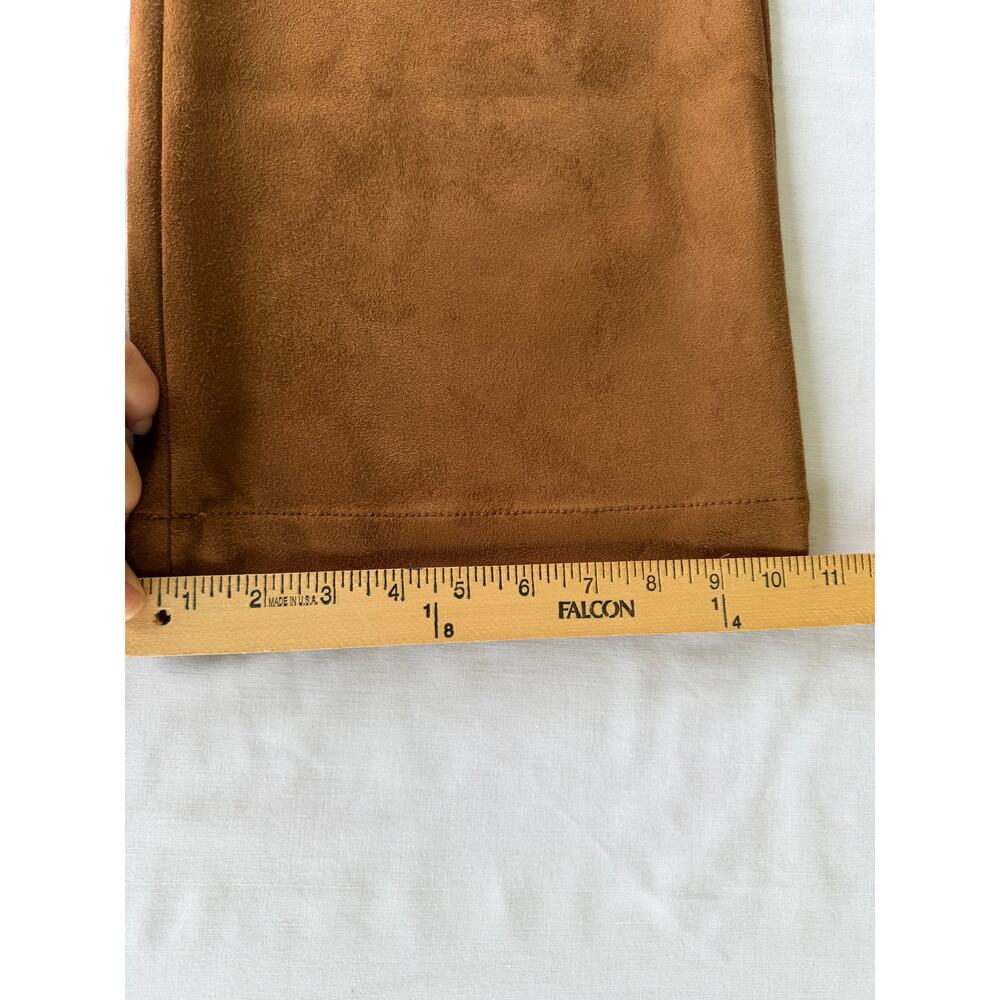LOFT The Palmer Boho Western Chic Faux Suede Cognac Brown Wide Leg Pants Size 6 - Picture 13 of 13